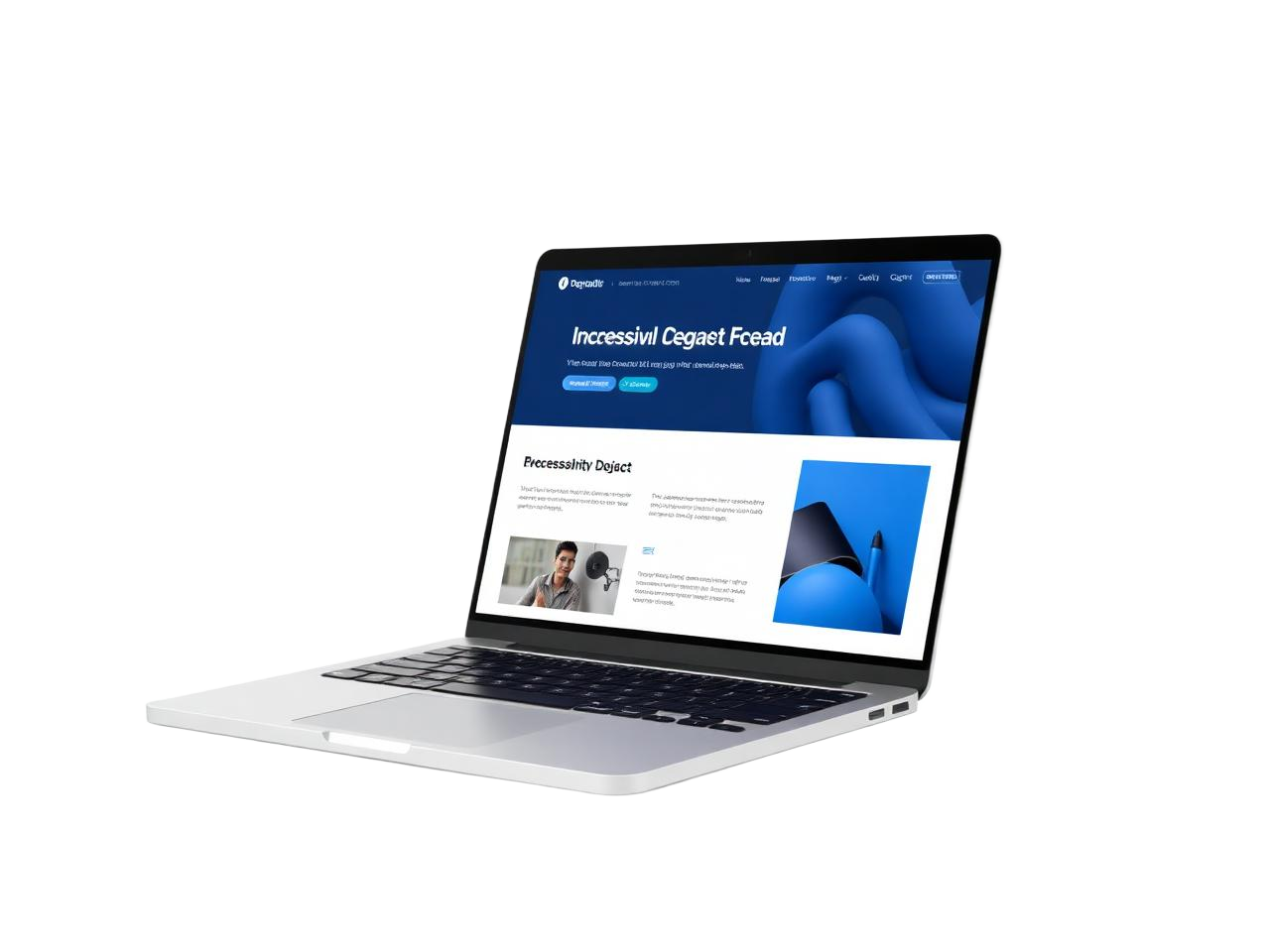 Notebook exibindo um site profissional moderno